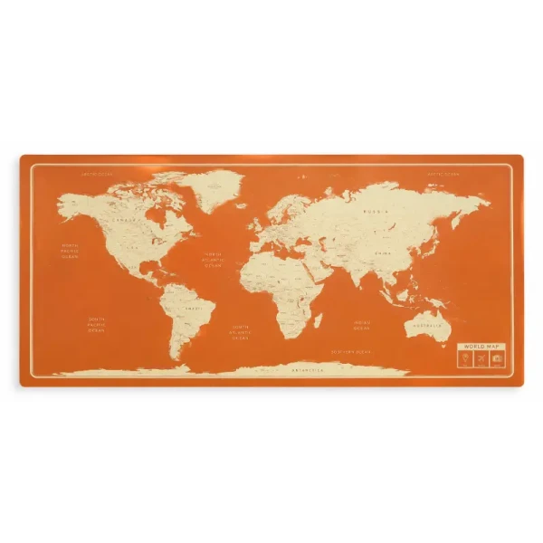 ماوس باد مكتب طبي كبير جداً (Desk Mat) بتصميم خريطة العالم | ملمس ناعم، مقاوم للانزلاق، وشكل ديكوري فاخر